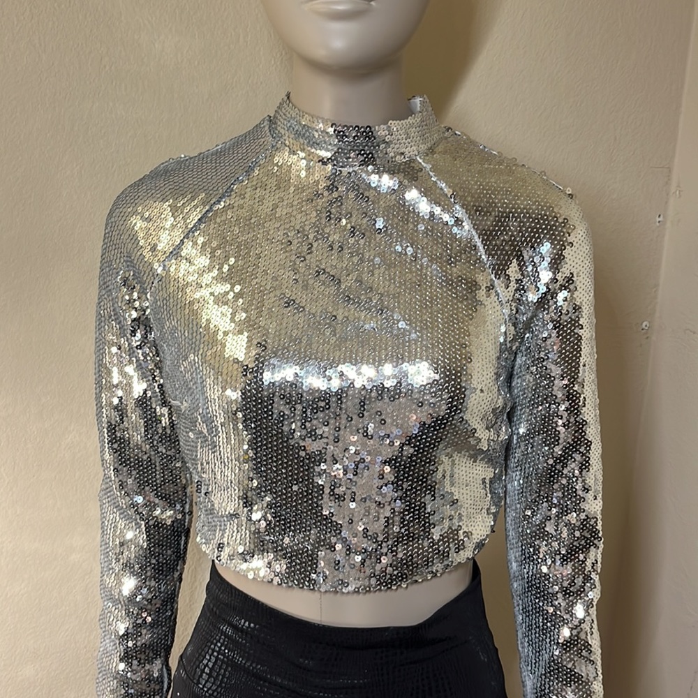 Sequin Disco Ball Long Sleeved Top